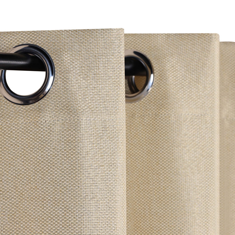 Beige Textured Blackout Grommet Curtains, 42" x 108" Polyester Panels