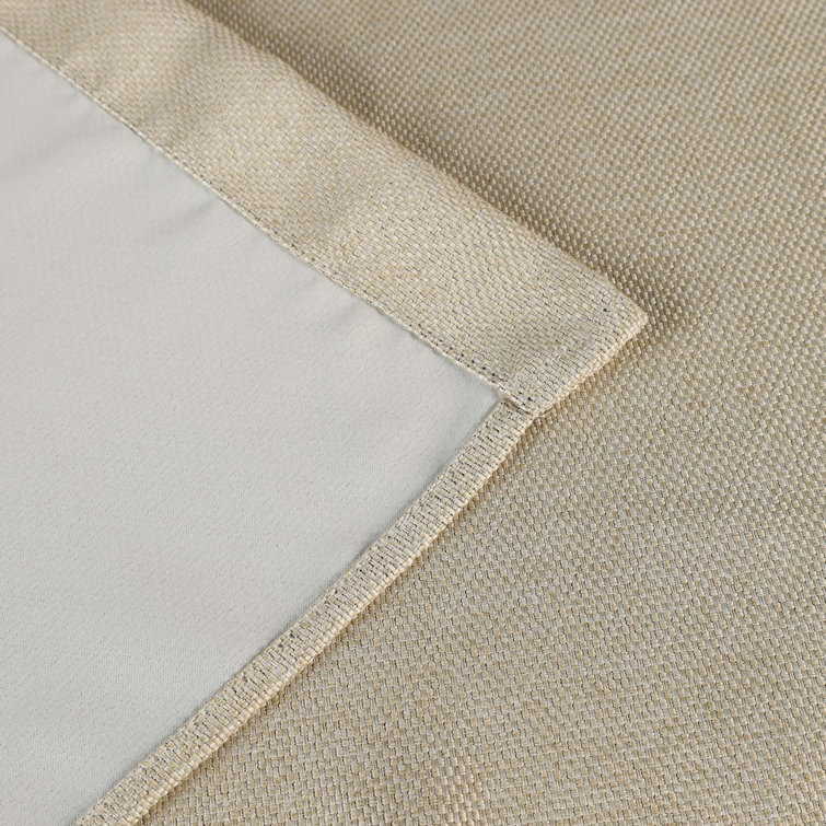 Beige Textured Blackout Grommet Curtains, 42" x 108" Polyester Panels