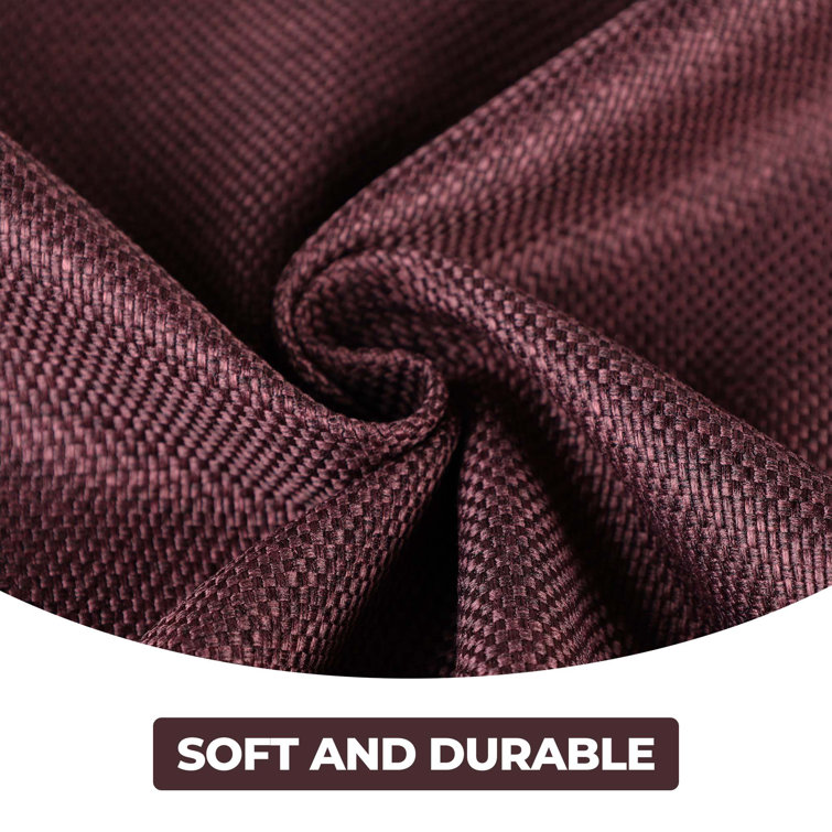 Mulberry Polyester Textured Room Darkening Curtain Panels, Set of 2