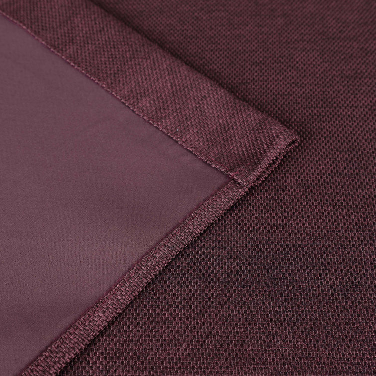 Mulberry Polyester Textured Room Darkening Curtain Panels, Set of 2