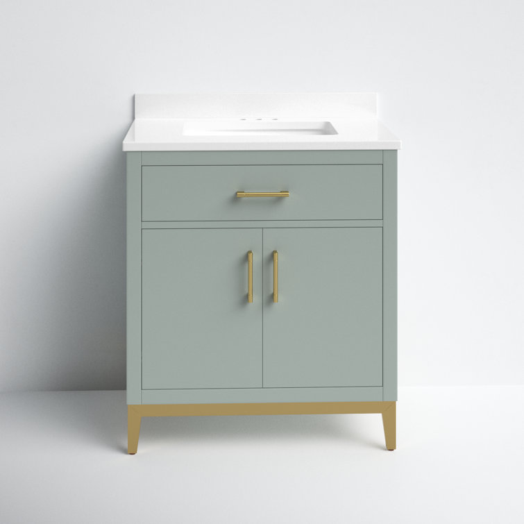 Sage Green 30" Single Sink Vanity with Marble Top