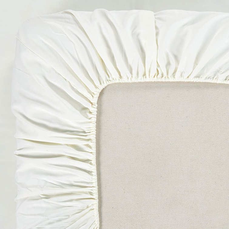 Ivory Embroidered Microfiber Full Bed Sheet Set