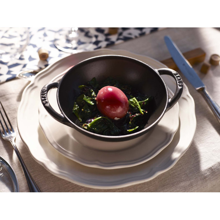 Graphite Gray Cast Iron Mini Wok with Glass Lid