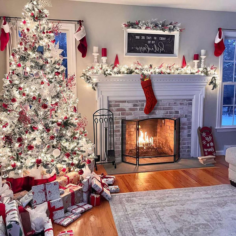 Red Knitted Acrylic Christmas Stocking with Cable Pattern
