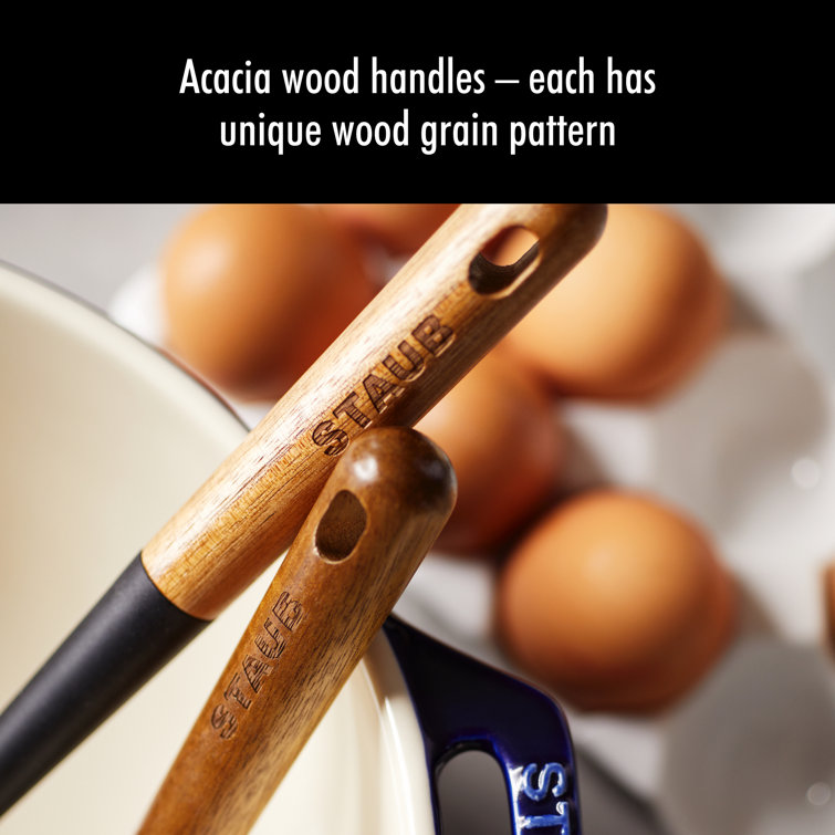 Matte Black Silicone and Acacia Wood Soup Ladle