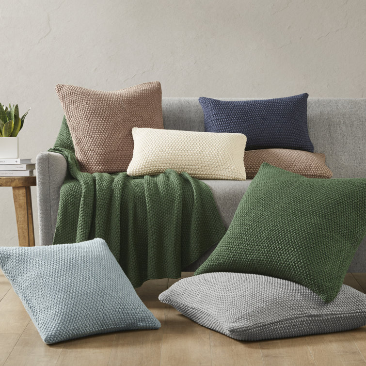 Ivory Knit Cotton Euro Square Pillow Cover