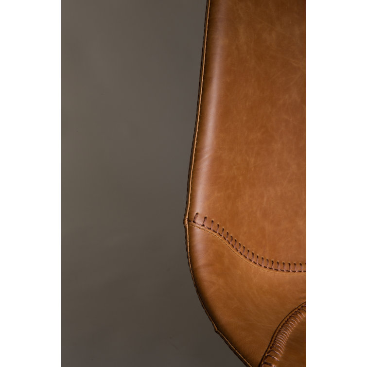 Brown Faux Leather and Steel 26'' Counter Stool Set
