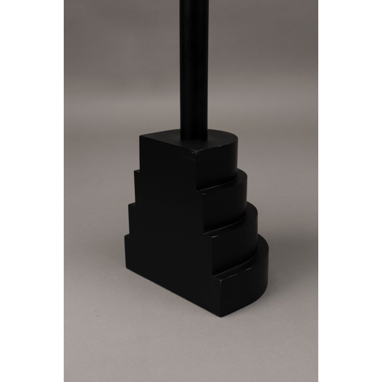 Black Mango Wood Semi-Circular Side Table