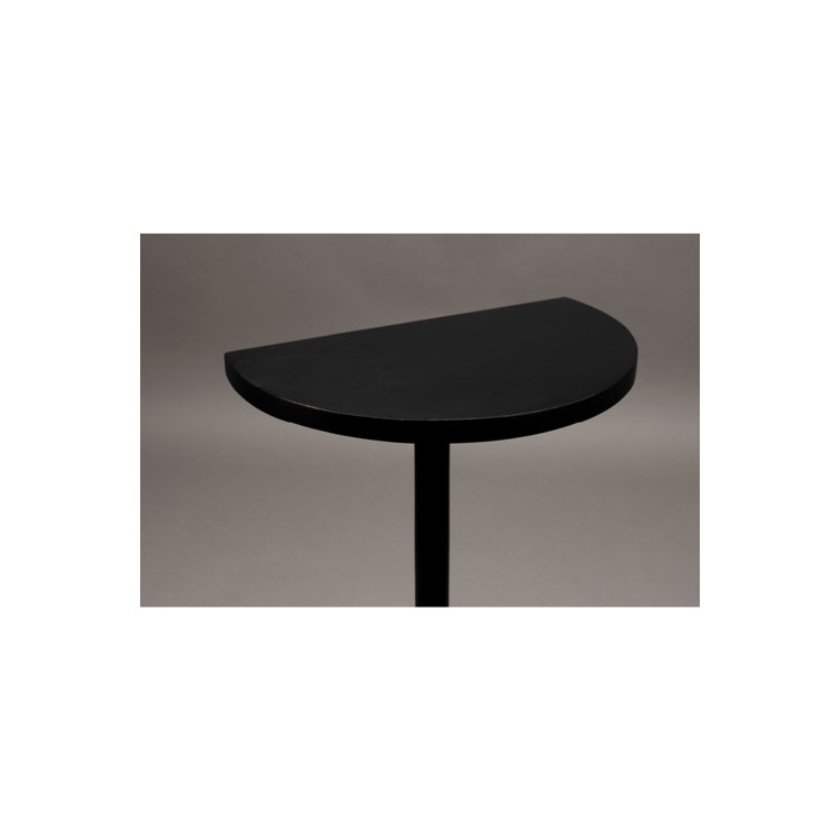 Black Mango Wood Semi-Circular Side Table