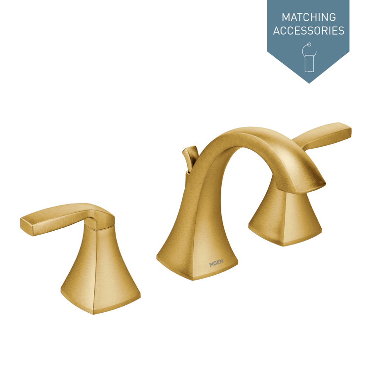 Voss Brushed Gold Two-Handle Widespread Bathroom Faucet