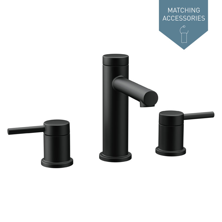 Matte Black 6 3/8" Metal Widespread Bathroom Faucet