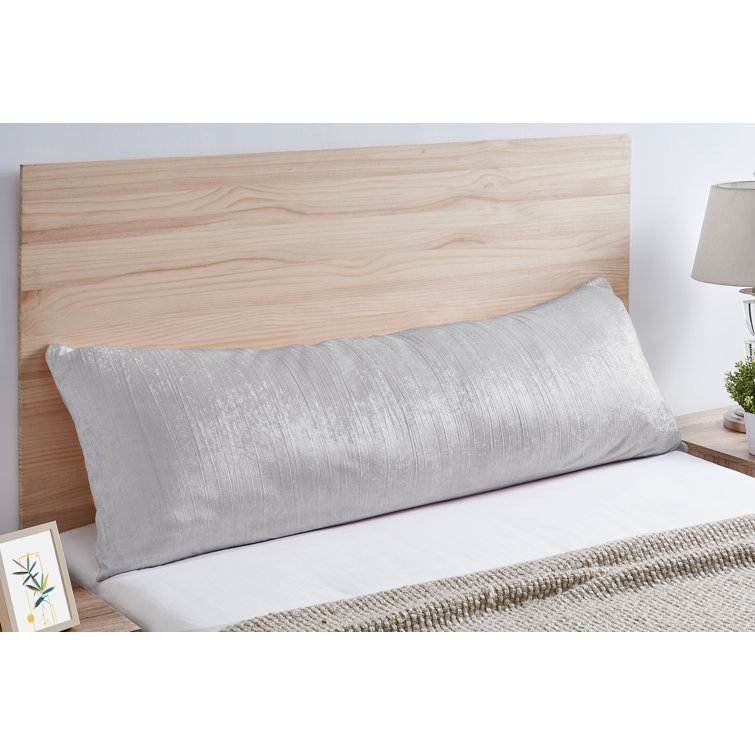 Silver Gray Crushed Velvet Body Pillow Cover
