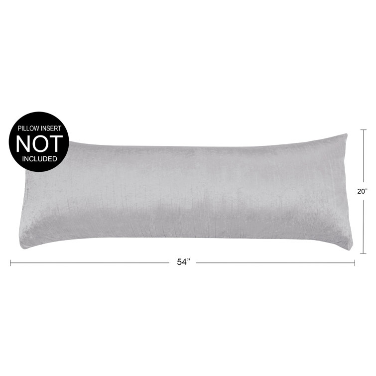 Silver Gray Crushed Velvet Body Pillow Cover