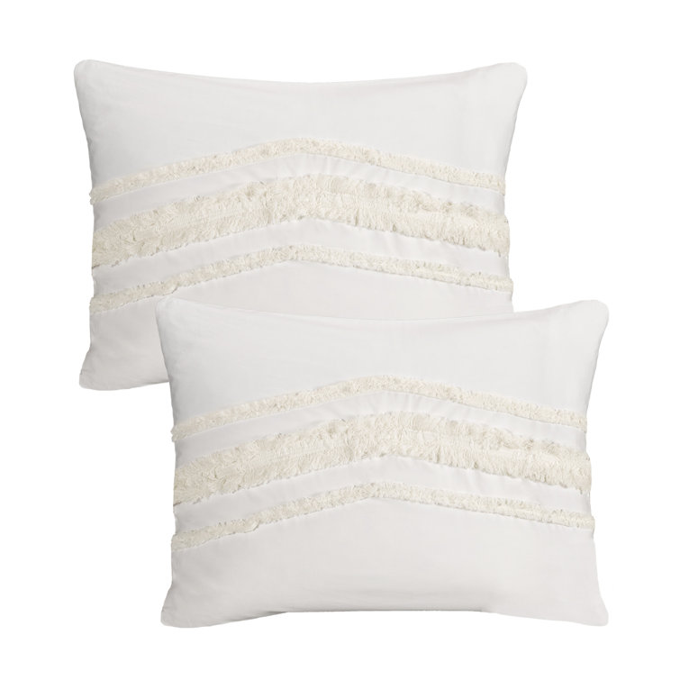 Ivory Cotton Bohemian Full Comforter Set with Fringe