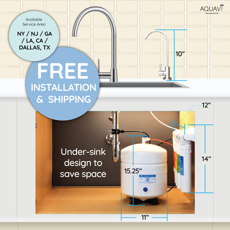 Aquavi 4-Stage White Under Sink Water Filtration System