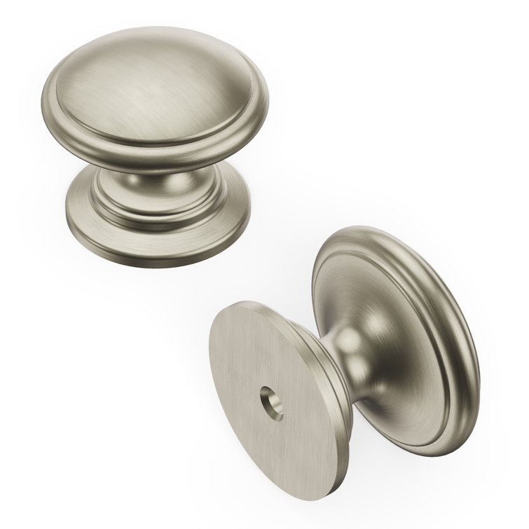 Satin Nickel Round Cabinet Knobs with Mounting Hardware, 10-Pack