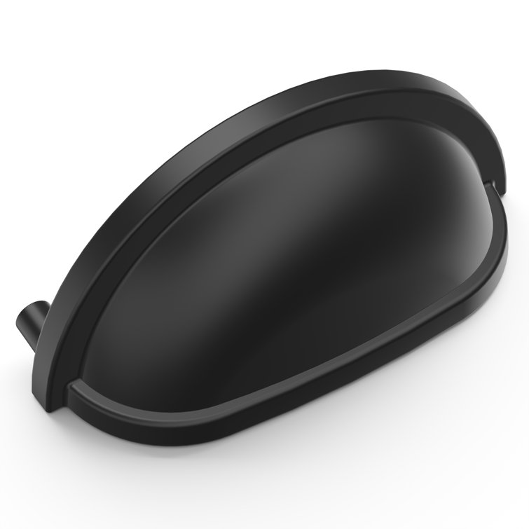 Matte Black 3" Cup Pull with Mounting Hardware