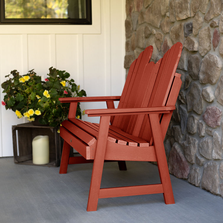 Rustic Red Recycled Plastic 4-Foot Adirondack Outdoor Bench