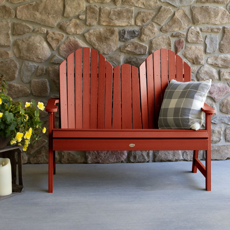 Rustic Red Recycled Plastic 4-Foot Adirondack Outdoor Bench