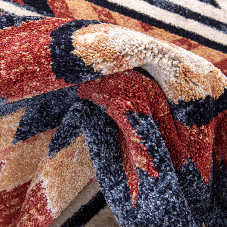Cream and Multicolor 4' x 6' Southwestern Synthetic Area Rug