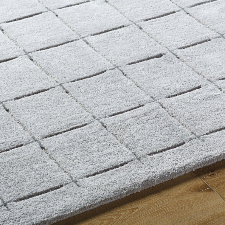 Mallory Gray Hand-Tufted Wool Rectangular Rug 2' x 3'
