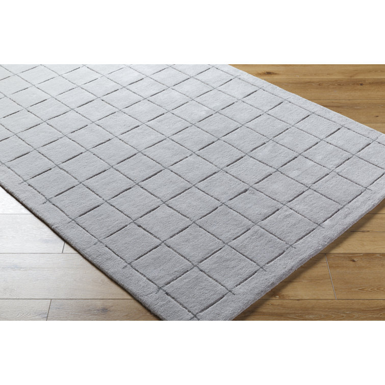 Mallory Gray Hand-Tufted Wool Rectangular Rug 2' x 3'
