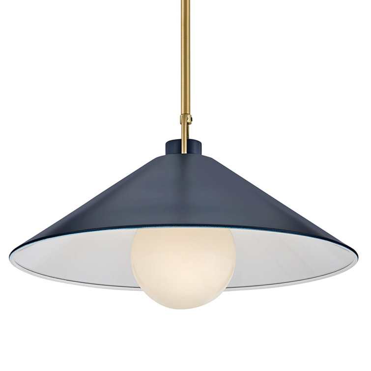 Matte Navy Steel Single Light Cone Pendant