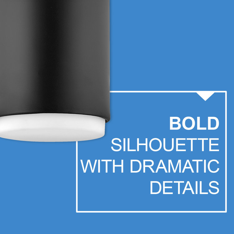 Cedric Black Etched Opal Glass 5.25" Dimmable Flush Mount