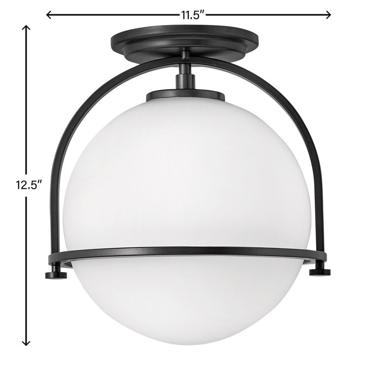 Somerset Chic Bronze & Glass Globe Ceiling Light