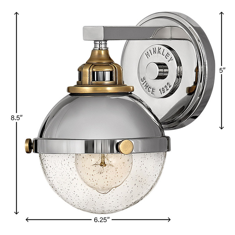 Elegant Polished Nickel Bath Vanity Light with Seedy Glass Shade