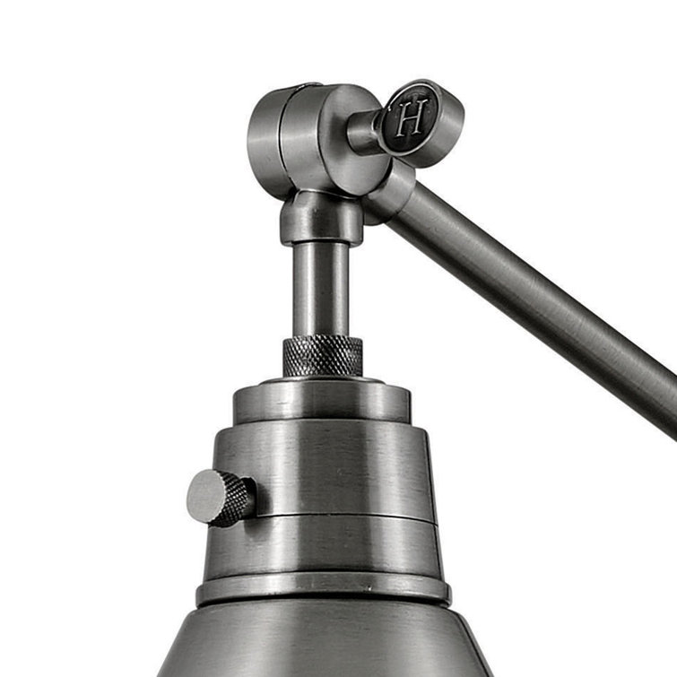 Polished Antique Nickel Adjustable Swing Arm Wall Sconce