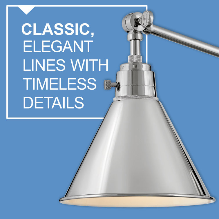 Heritage Brass Adjustable Swing Arm Sconce with Clear Glass Shade