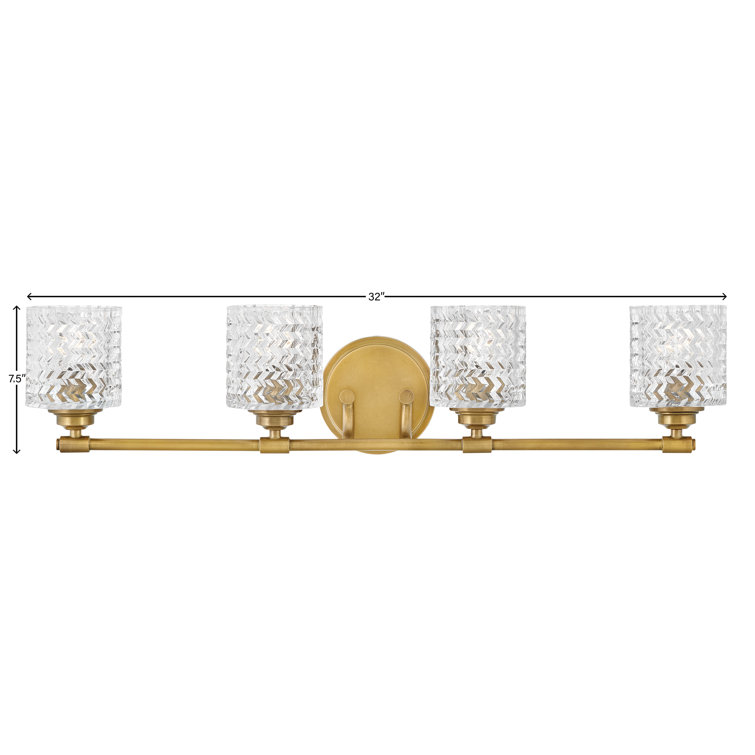 Heritage Brass 4-Light Dimmable Vanity Light with Clear Glass Shades