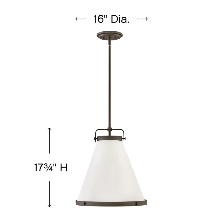 Black Transitional LED Pendant with Off-White Shade