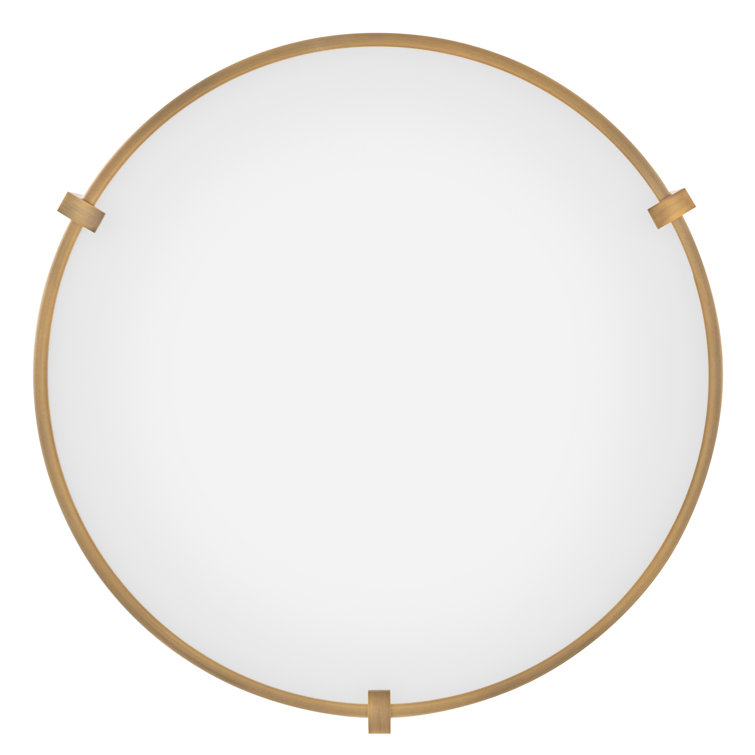 Lowell 3-Light LED Drum Flush Mount in Brushed Bronze with Etched Opal Shade
