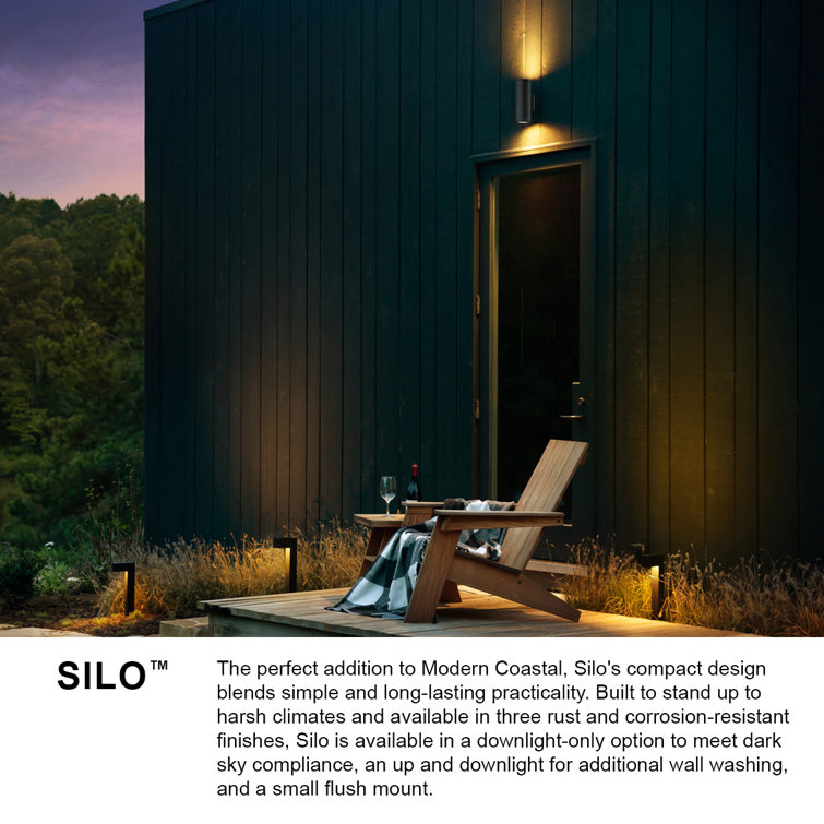 Silo Black 12" Outdoor Wall Sconce with Etched Glass