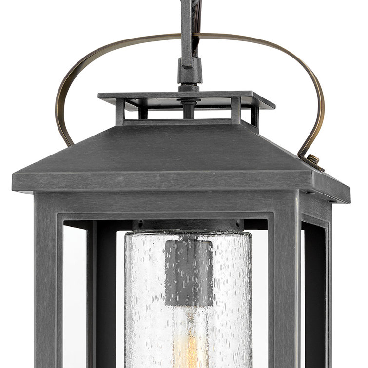 Ash Bronze 21.5" Outdoor Hanging Lantern with Clear Seedy Glass