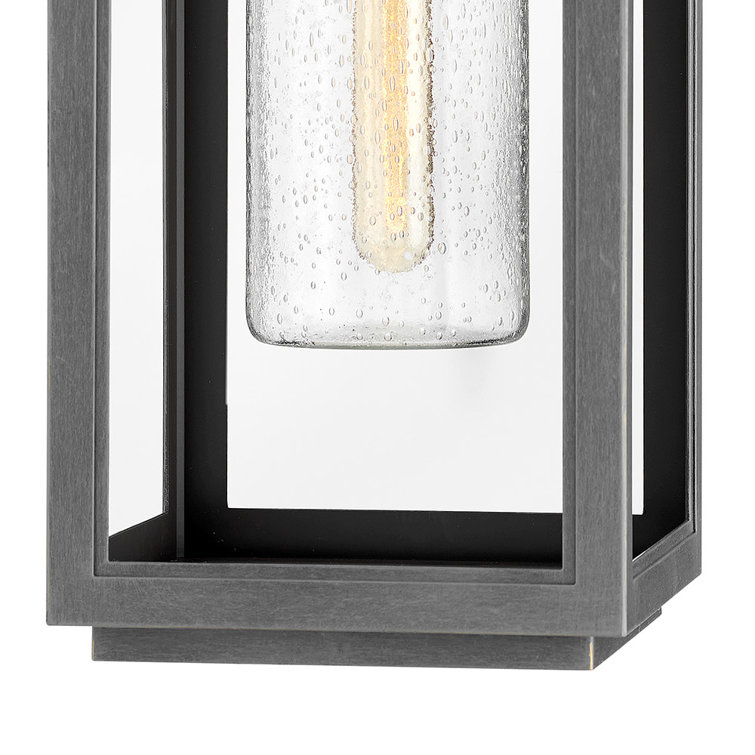 Ash Bronze 21.5" Outdoor Hanging Lantern with Clear Seedy Glass