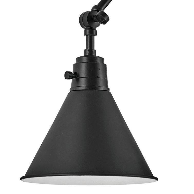 Arti Adjustable Black Steel Swing Arm Wall Sconce
