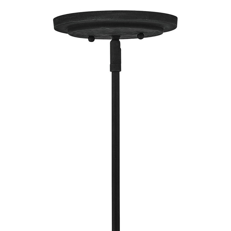 Beaumont Mini 6-Light Black Chandelier with Off-White Linen Shades