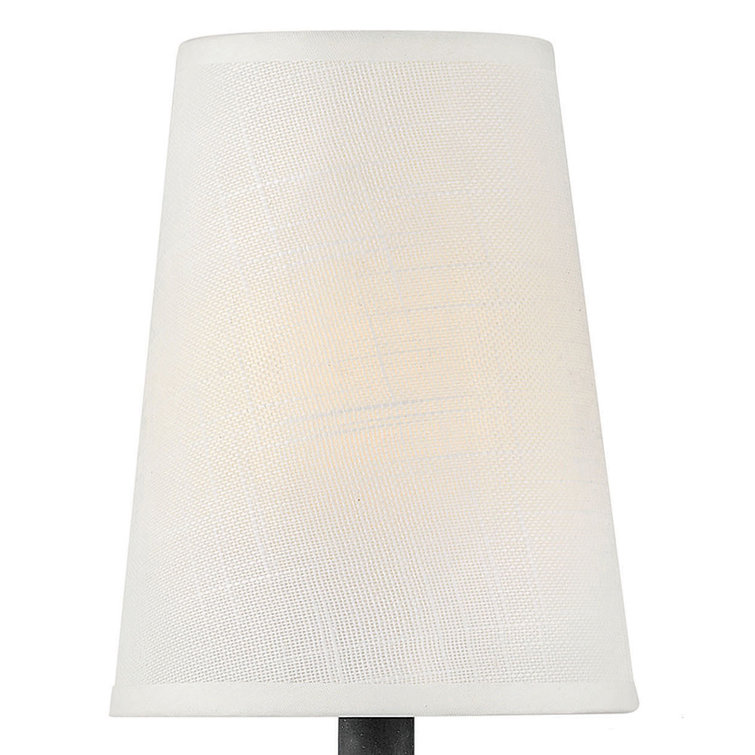 Beaumont Dimmable Black Wall Sconce with Off-White Linen Shade