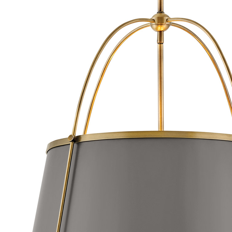 Elegant Transitional 4-Light LED Pendant in Lacquered Dark Brass