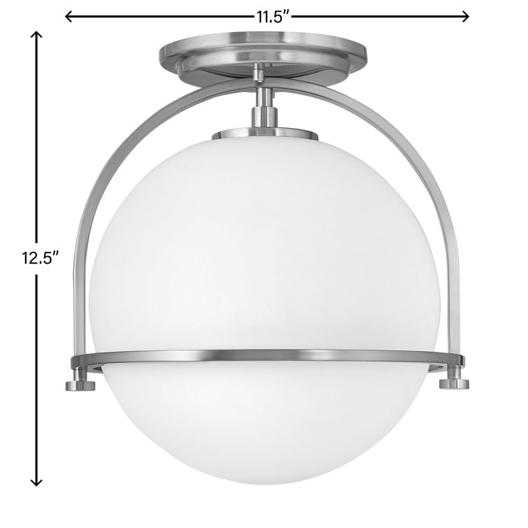 Somerset 11.5'' Brushed Nickel Globe Pendant with Etched Opal Glass