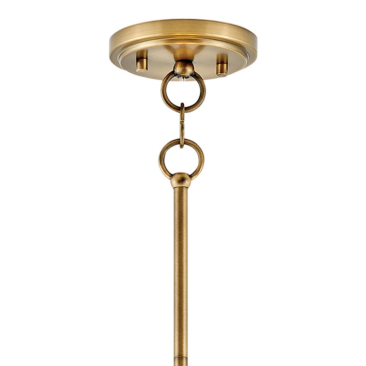 Elegant Transitional 4-Light LED Pendant in Lacquered Dark Brass