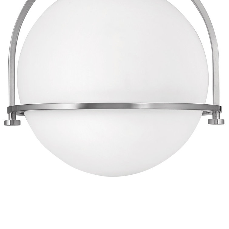 Somerset 11.5'' Brushed Nickel Globe Pendant with Etched Opal Glass