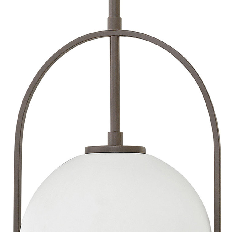 Somerset 10" Etched Opal Globe Pendant in Buckeye Bronze