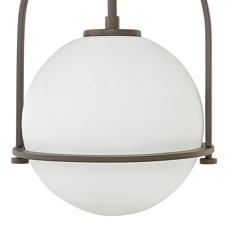 Somerset 10" Etched Opal Globe Pendant in Buckeye Bronze