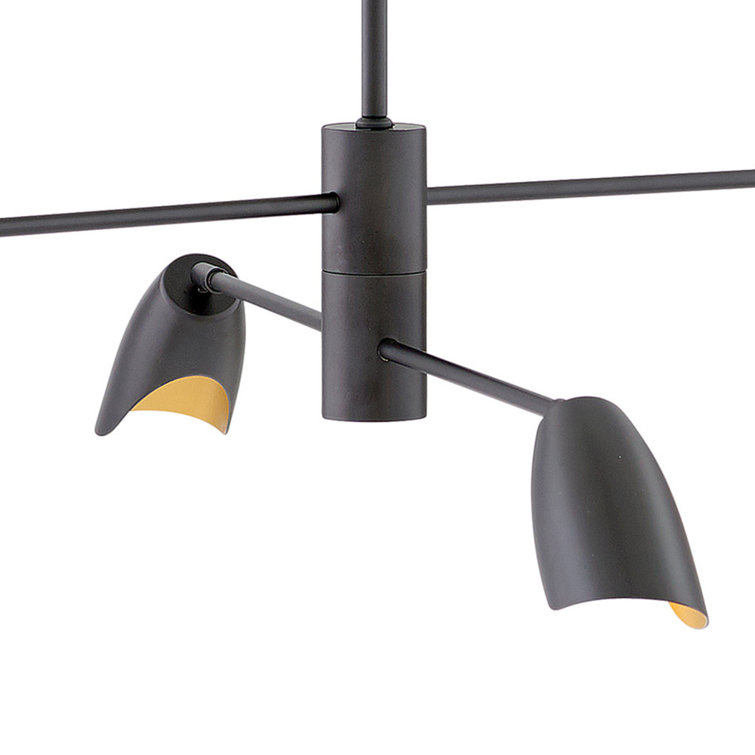 Bowery Mini 4-Light LED Chandelier in Black with Articulating Arms