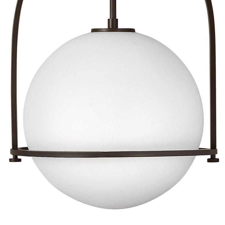 Somerset 10" Etched Opal Globe Pendant in Buckeye Bronze