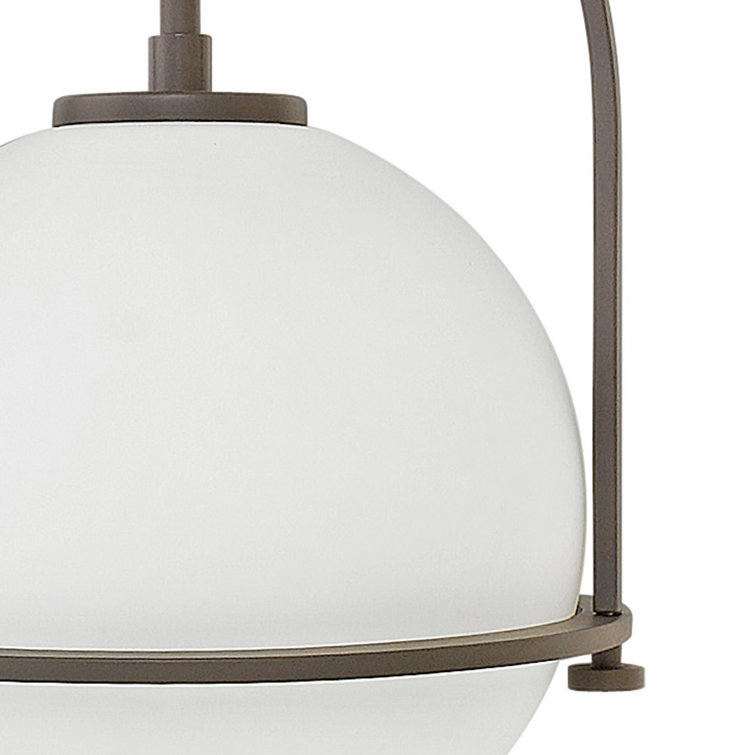 Somerset 10" Etched Opal Globe Pendant in Buckeye Bronze